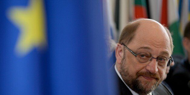 European Parliament President Martin Schulz attends a press conference in Beijing on March 17, 2015. Schulz is on a visit to China from March 16 to 18. AFP PHOTO / WANG ZHAO (Photo credit should read WANG ZHAO/AFP/Getty Images)