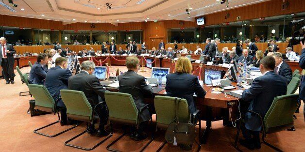 BRUSSELS, BELGIUM - MARCH 10: ECOFIN: European finance ministers meeting is held at EU Council headquarters, in Brussels, Belgium on March 10, 2015. (Photo by Dursun Aydemir/Anadolu Agency/Getty Images)