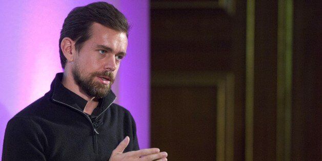 Jack Dorsey, CEO of Square, Chairman of Twitter and a founder of both ,holds an event in London on November 20, 2014, where he announced the launch of Square Register mobile application. The app, which is available on Apple and Android devises, will allow merchants to track sales, inventories and other data on smartphones and tablets. AFP PHOTO / JUSTIN TALLIS (Photo credit should read JUSTIN TALLIS/AFP/Getty Images)