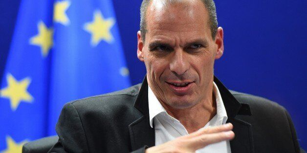 Greek Finance Minister Yanis Varoufakis holds a press conference after an Eurogroup finance ministers meeting at the European Council headquarters in Brussels, February 20, 2015. Greece will prioritise EU-acceptable reforms, a government source said after eurozone finance ministers granted Athens a four-month loan extension. AFP PHOTO/Emmanuel Dunand (Photo credit should read EMMANUEL DUNAND/AFP/Getty Images)