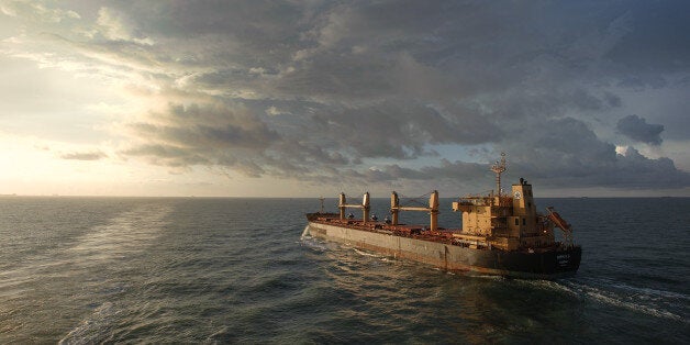 Headed out into the Gulf of Mexico on a glorious fall morning. Taken on the Houston Ship Channel.