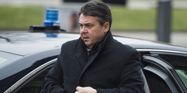 German Vice-Chancellor and Economy and Energy Minister Sigmar Gabriel arrives for the state funeral for the deceased former German President Richard von Weizsaecker at Berlin Cathedral, the protestant church of Berlin on February 11, 2015. Former president Weizsaecker, who challenged German attitudes about the Holocaust by arguing that the country had been liberated by the Nazi defeat in 1945, died on February 7, 2015 at the age of 94. AFP PHOTO / POOL /ODD ANDERSEN (Photo credit should read ODD ANDERSEN/AFP/Getty Images)