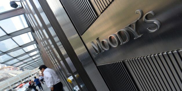 NEW YORK, UNITED STATES - MAY 21: Moody's, leading international credit rating institution, is seen on the photo in New York, United States on 21 May, 2014. Leading financial institutions of country are present at Wall Street and they are regarded as not only USA's crucial economic points but also heart of the world economy. They dominate the economic situation of country with their decisions and statement of numbers. (Photo by Cem Ozdel/Anadolu Agency/Getty Images)