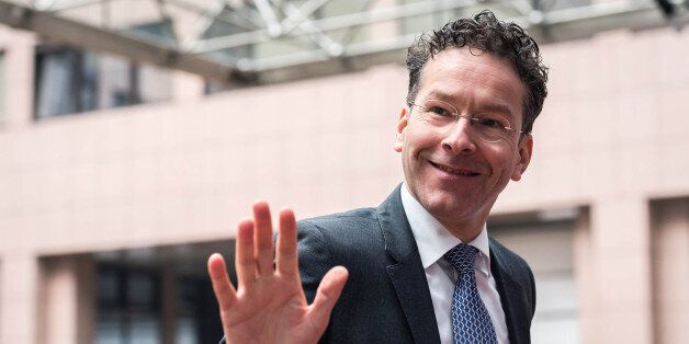 Dutch Finance Minister and Eurogroup President Jeroen Dijsselbloem arrives for an Eurogroup meeting at the EU Council building in Brussels on Monday, Feb. 16, 2015. Greece's radical left government and its European creditors are heading into new talks Monday on the debt-heavy country's stuttering bailout program. (AP Photo/Geert Vanden Wijngaert)