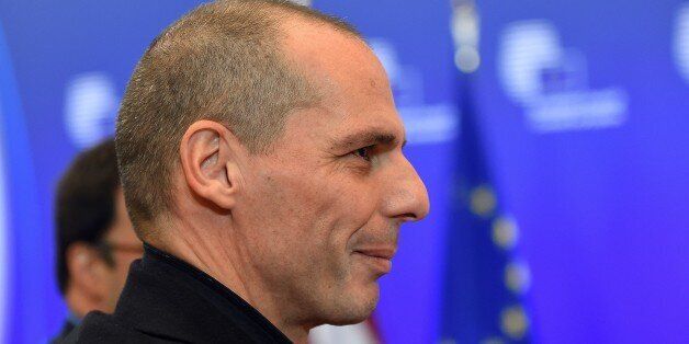 Greece's Finance Minister Yanis Varoufakis arrives to take part in a European economic and financial affairs (ECOFIN) meeting at the European Council in Brussels, on February 17, 2015. AFP PHOTO/Emmanuel Dunand (Photo credit should read EMMANUEL DUNAND/AFP/Getty Images)