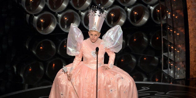 HOLLYWOOD, CA - MARCH 02: Host Ellen DeGeneres speaks onstage during the Oscars at the Dolby Theatre on March 2, 2014 in Hollywood, California. (Photo by Kevin Winter/Getty Images)