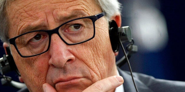President of the European Commission Jean Claude Juncker listens to the debates during a session at the European Parliament in Strasbourg, eastern France, Wednesday Dec. 17, 2014. The European Parliament has stopped short of pushing for outright recognition of a Palestinian state, and instead is urging renewed peace talks. Legislators voted 498 to 88 on Wednesday in favor of a compromise resolution supporting âin principle recognition of Palestinian statehoodâ, but as part of a two-state solution. (AP Photo/Christian Lutz)