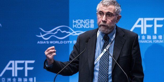Nobel Prize-winning economist Paul Krugman delivers a speech at the Asian Financial Forum in Hong Kong on January 20, 2015. The Asian Financial Forum 2015 is held under the theme 'Asia: Sustainable Development in a World of Change'. AFP PHOTO / Philippe Lopez (Photo credit should read PHILIPPE LOPEZ/AFP/Getty Images)