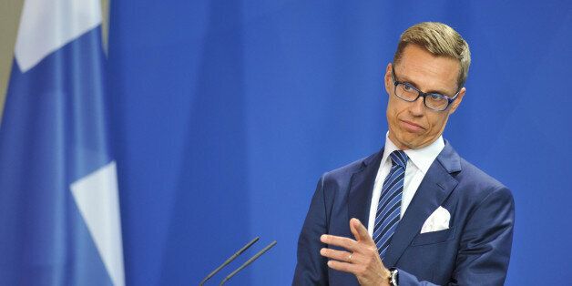 BERLIN, GERMANY - SEPTEMBER 29: Finnish Prime Minister Alexander Stubb holds a press conference at the chancellery in Berlin, Germany, on September 29, 2014. (Photo by Cuneyt Karadag/Anadolu Agency/Getty Images)