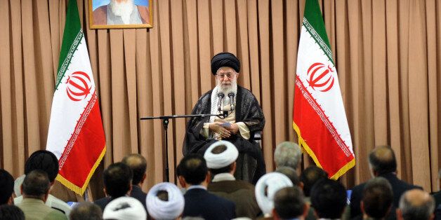 TEHRAN, IRAN - JULY 8: Supreme Leader of Iran Ayatollah Ali Khamenei gives a speech on the meeting in Tehran, Iran on 8 July, 2014. (Photo by Leader.ir - Pool/Anadolu Agency/Getty Images)