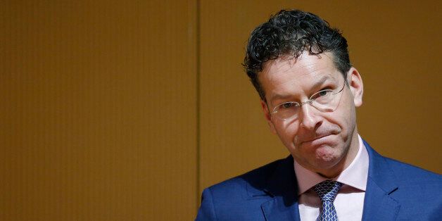Jeroen Dijsselbloem, Dutch finance minister and president of the Eurogroup, pauses while delivering a lecture at Keio University in Tokyo, Japan, on Tuesday, Jan. 13, 2015. Europe needs structural reforms, similar to the the 'third arrow' policies in Japan of Prime Minister Shinzo Abe, Dijsselbloem said. Photographer: Kiyoshi Ota/Bloomberg via Getty Images