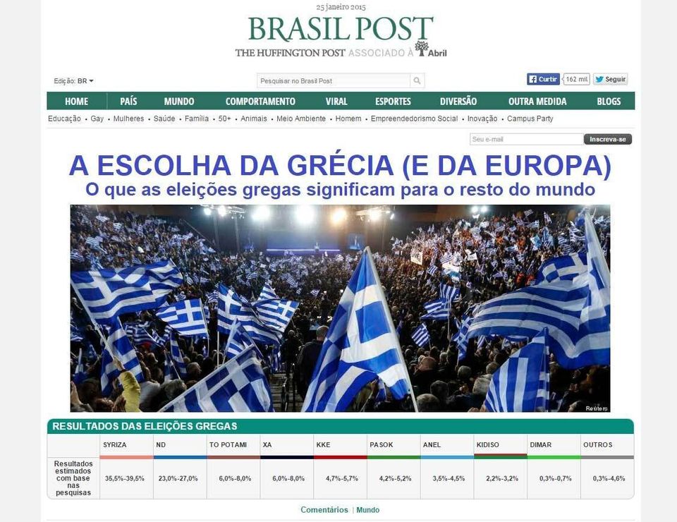 Η βραζιλιάνικη έκδοση της Huffington Post