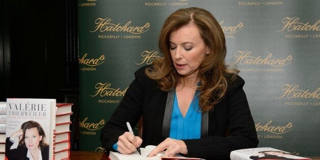 Former partner of French President Francois Hollande, Valerie Trierweiler, is pictured at Hatchards bookshop in central London, on November 25, 2014, as she signs copies of her book 'Merci pour ce moment' (Thank You For This Moment). AFP PHOTO / LEON NEAL (Photo credit should read LEON NEAL/AFP/Getty Images)