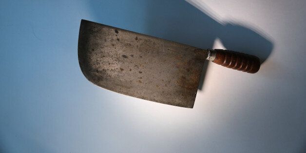 NEW YORK, NY - NOVEMBER 18: A meat cleaver is displayed after being confiscated at an airport security checkpoint at the JFK International Airport on November 18, 2014 in New York City. The Transportation Security Administration (TSA), displayed a cash of weapons and prohibited items taken up from travelers at airport security checkpoints and from checked luggage. The federal agency is reminding people to pack carefully during the heavy holiday travel season. (Photo by John Moore/Getty Images)