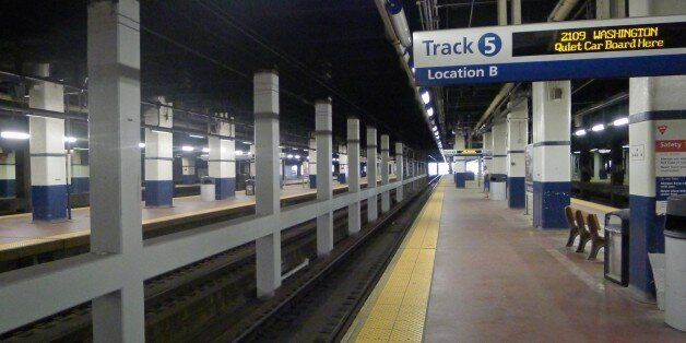 The underground Amtrak platform at Philadelphia's 30th Street Station