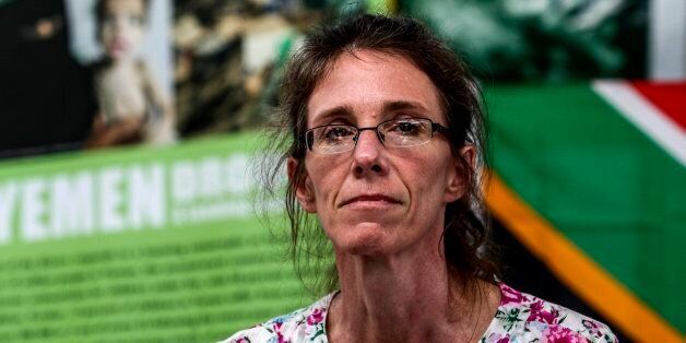 JOHANNESBURG, SOUTH AFRICA - JANUARY 16 (SOUTH AFRICA OUT): Yolande Korkie during a press conference on January 16, 2014, in Johannesburg, South Africa. Korkie and her husband, Pierre, were taken hostage by al-Qaeda in Yemen, in May 2013. Yolande was released on January 10, 2014. Her captors gave her until January 17, 2014, to present R32 million to them for Pierre's release - otherwise they would behead him. Yolande pleaded with al-Qaeda to release Pierre so that they could renew their wedding cows this year. (Photo by Simphiwe Nkwali/Sunday Times/Gallo Images/Getty Images)