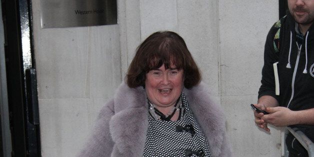 LONDON, ENGLAND - NOVEMBER 16: Susan Boyle sighting at the BBC radio two studio on November 16, 2014 in London, England. (Photo by Simon James/GC Images)