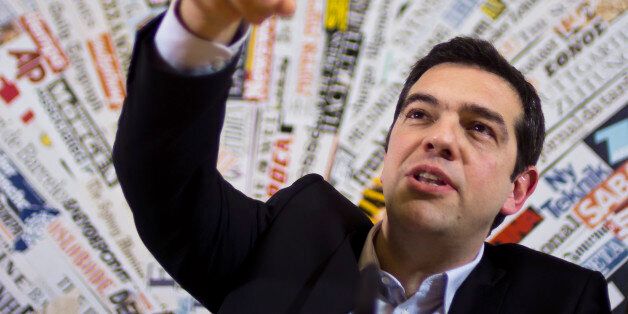 Greek left wing opposition leader Alexis Tsipras answers to a question during a press conference at the Foreign Press Club in Rome, Friday, Feb. 7, 2014. (AP Photo/Domenico Stinellis)