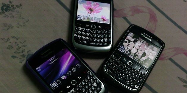 My sisters' and my Blackberry Curve 8900. We are now BlackBerry family!!;-DTaken with Samsung E590.