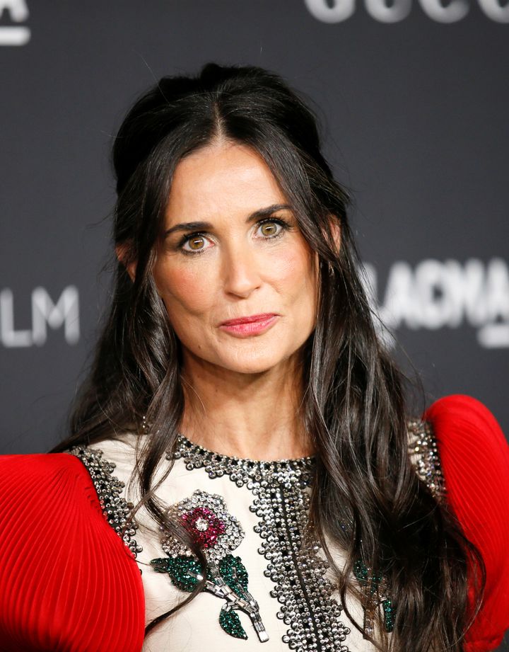 Actor Demi Moore poses at the Los Angeles County Museum of Art (LACMA) Art+Film Gala in Los Angeles, October 29, 2016.