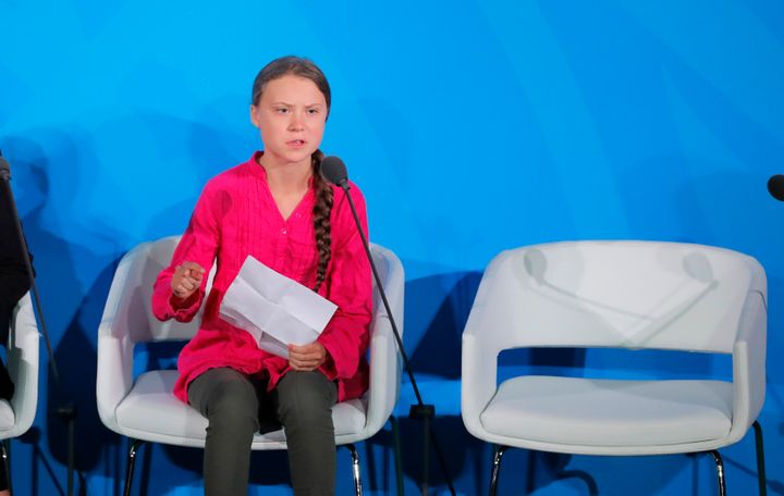 Climate activist Greta Thunberg speaks at the United Nations Climate Action Summit at U.N. headquarters in New York on Sept. 23, 2019.