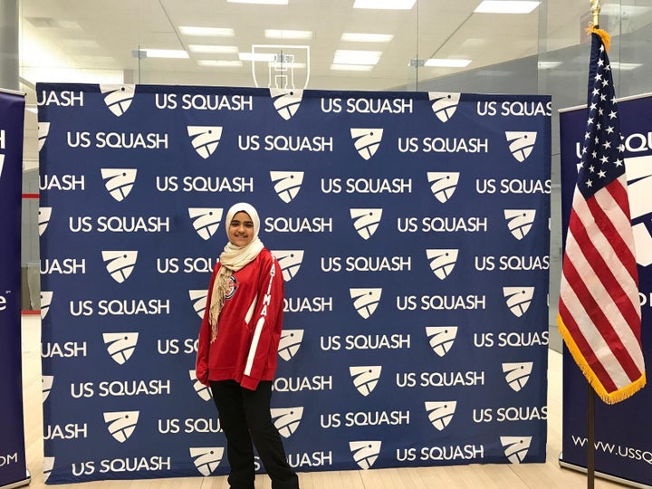 Fatima Abdelrahman is a 13-year-old U.S. national squash team player.