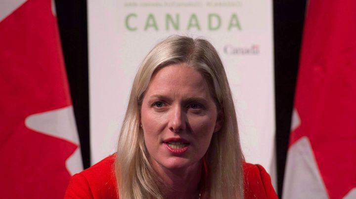 Canadian Minister of Environment and Climate Change Catherine McKenna speaks during a news conference, in Paris, Nov. 29, 2015. 