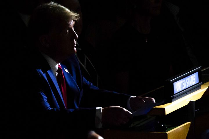 President Donald Trump attends the UN Climate Action Summit on Sept. 23, 2019, at the United Nations Headquaters in New York City.