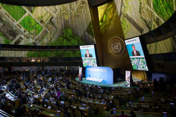 NEW YORK, NY - SEPTEMBER 23: China's Foreign Minister Wang Yi speaks during the United Nations Climate Action Summit at the United Nations Headquaters on September 23, 2019 in New York City. (Photo by Liao Pan/China News Service/VCG via Getty Images)