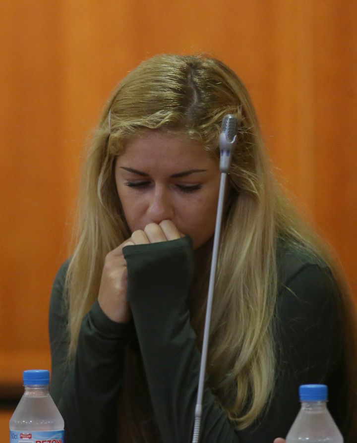 Mayka Marica Kukucova in court in Malaga, Spain, 2016, where she was convicted of killing her former partner, British millionaire Andrew Bush
