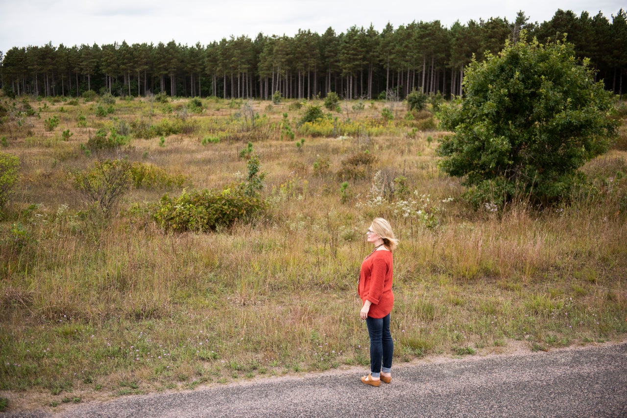 Carrell looks out over a portion of the proposed site of Golden Sands Dairy in Saratoga, Wisconsin, on Sept. 20.