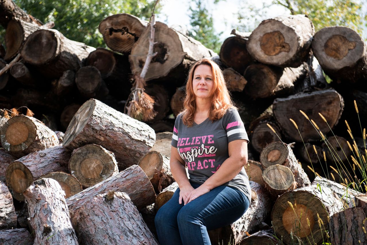 Criste Sullivan-Greening, an active member of Protect Wood County, at her home in Saratoga, Wisconsin, on Sept. 20, 2019.