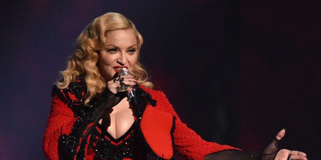 Madonna performs at the 57th annual Grammy Awards on Sunday, Feb. 8, 2015, in Los Angeles. (Photo by John Shearer/Invision/AP)