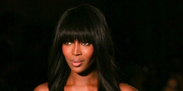 NEW YORK, NY - FEBRUARY 16: Model Naomi Campbell walks the runway during the Zac Posen fashion show at Vanderbilt Hall at Grand Central Terminal on February 16, 2015 in New York City. (Photo by Chelsea Lauren/Getty Images)