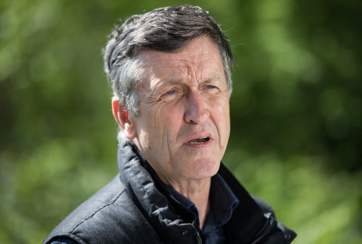 Svend Robinson, federal NDP candidate for Burnaby North-Seymour, speaks during a news conference in Burnaby, B.C., on April 30, 2019. 