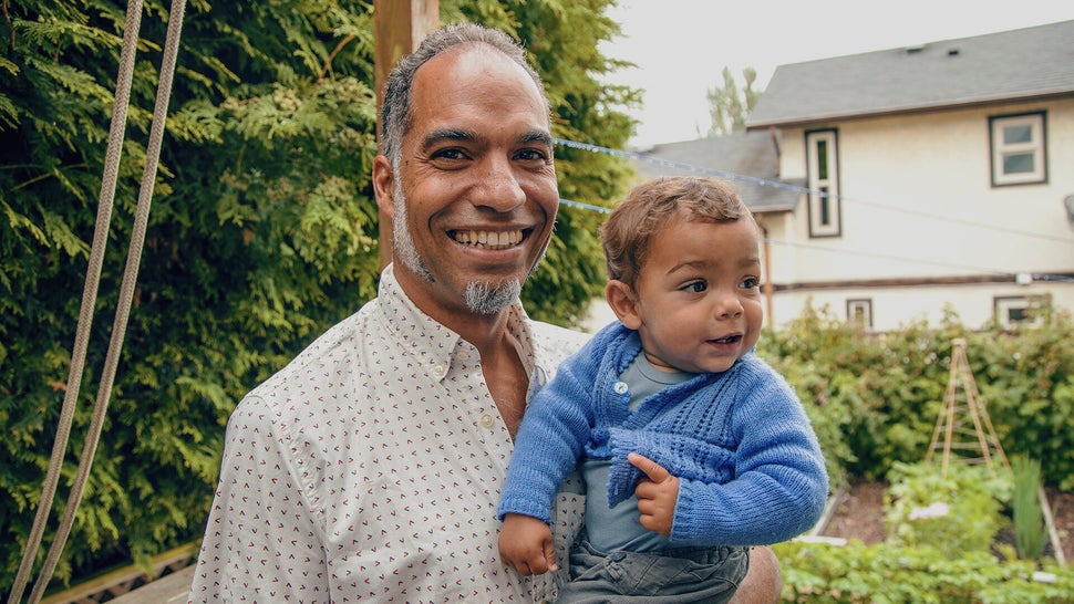 Victoria resident Charles Campbell is shown with his son, Remy.