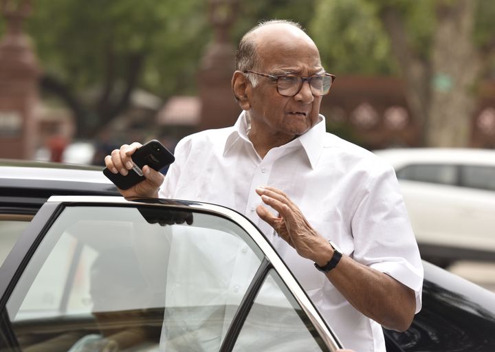 NCP chief Sharad Pawar at Parliament House on July 15, 2019 in New Delhi.