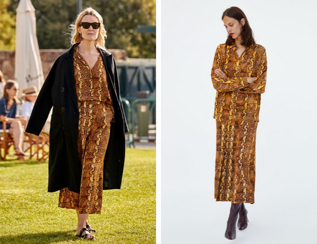 Marta Ortega en Casas Novas en julio de 2018, a la derecha, imagen de la colección de Zara.