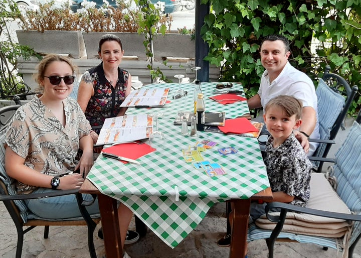 Left to right: Louise, mum Laura, dad Rob, Alexander.