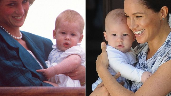 Prince Harry in 1985 and Master Archie in 2019.