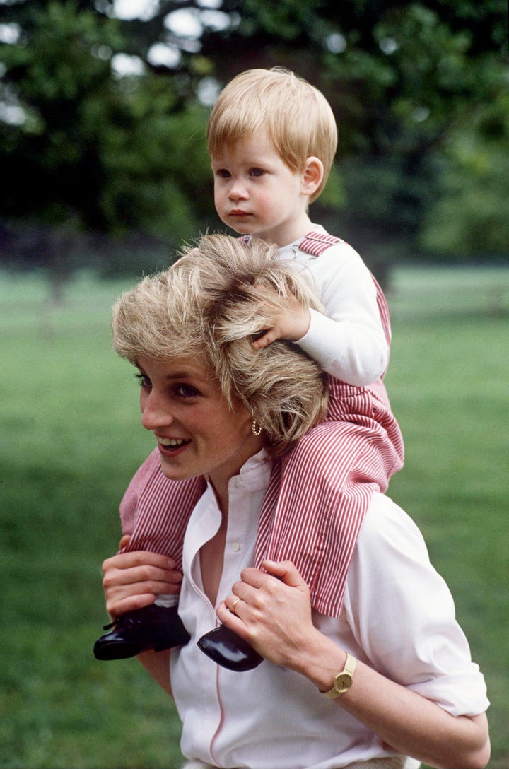 Harry rocks a red version in 1986.