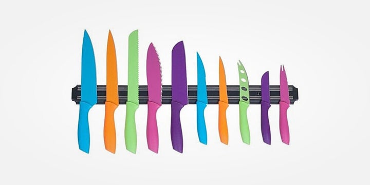 Classic Cuisine 10-Piece Multi-Colored Knife Set & Magnetic Bar