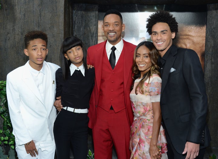 The Smith family attends the premiere of the film "After Earth" at New York's Ziegfeld Theater on May 29, 2013. Will Smith's son Jaden (left) starred with his father in the movie.