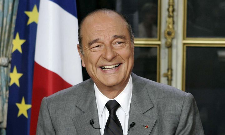 Jacques Chirac takes questions from journalists in Paris on May 3, 2005, while serving as president of France.