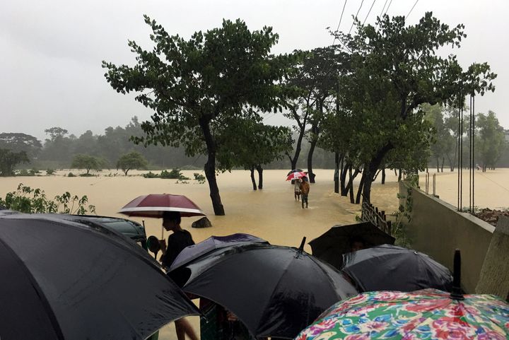 A road is flooded after heavy rain in Cox’s Bazar, Bangladesh, July 25, 2018. REUTERS/Clare Baldwin