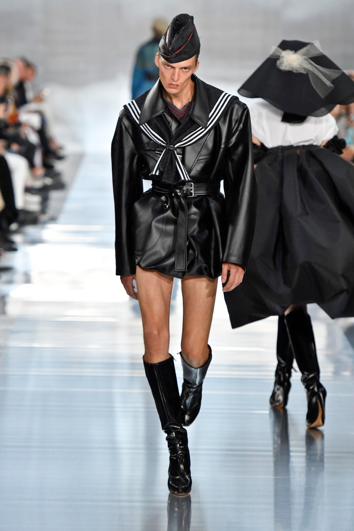 Model Leon Dame walks the runway during the Maison Margiela Ready to Wear Spring/Summer 2020 fashion show as part of Paris Fa