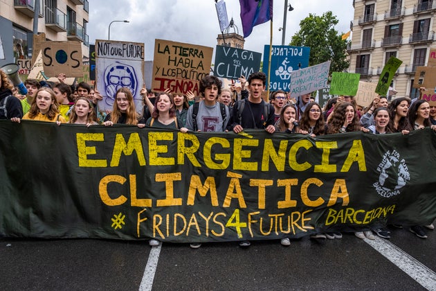 Imagen de archivo de una protesta de estudiantes en Barcelona en el marco del movimiento 'Fridays for
