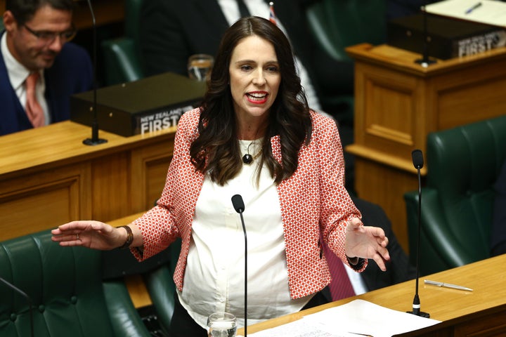 Prime Minister Jacinda Ardern speaks to Parliament during the 2018 budget presentation on May 17, 2018, in Wellington, New Zealand.