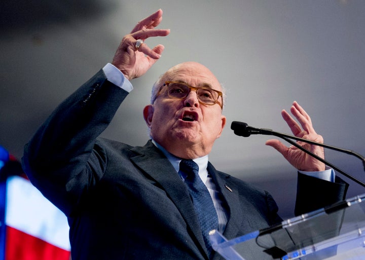 Rudy Giuliani, an attorney for Trump, speaks in Washington, May 5, 2018.