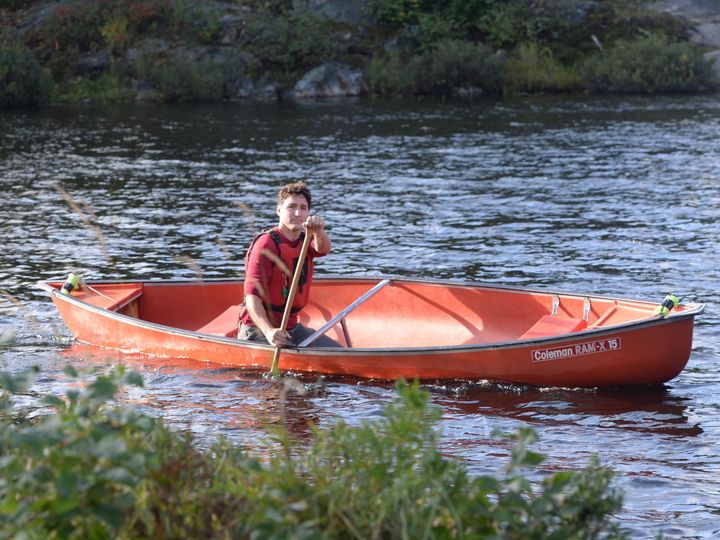 Liberal Leader Justin Trudeau paddles a canoe at the Lake Laurentian Conservation Area in Sudbury, Ont. on Sept. 26, 2019. 
